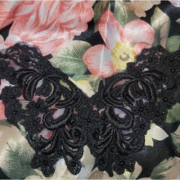 Vintage Victoria’s Secret Gold Label Floral Silk Satin Top Camisole Tank Lace L - Picture 9 of 13